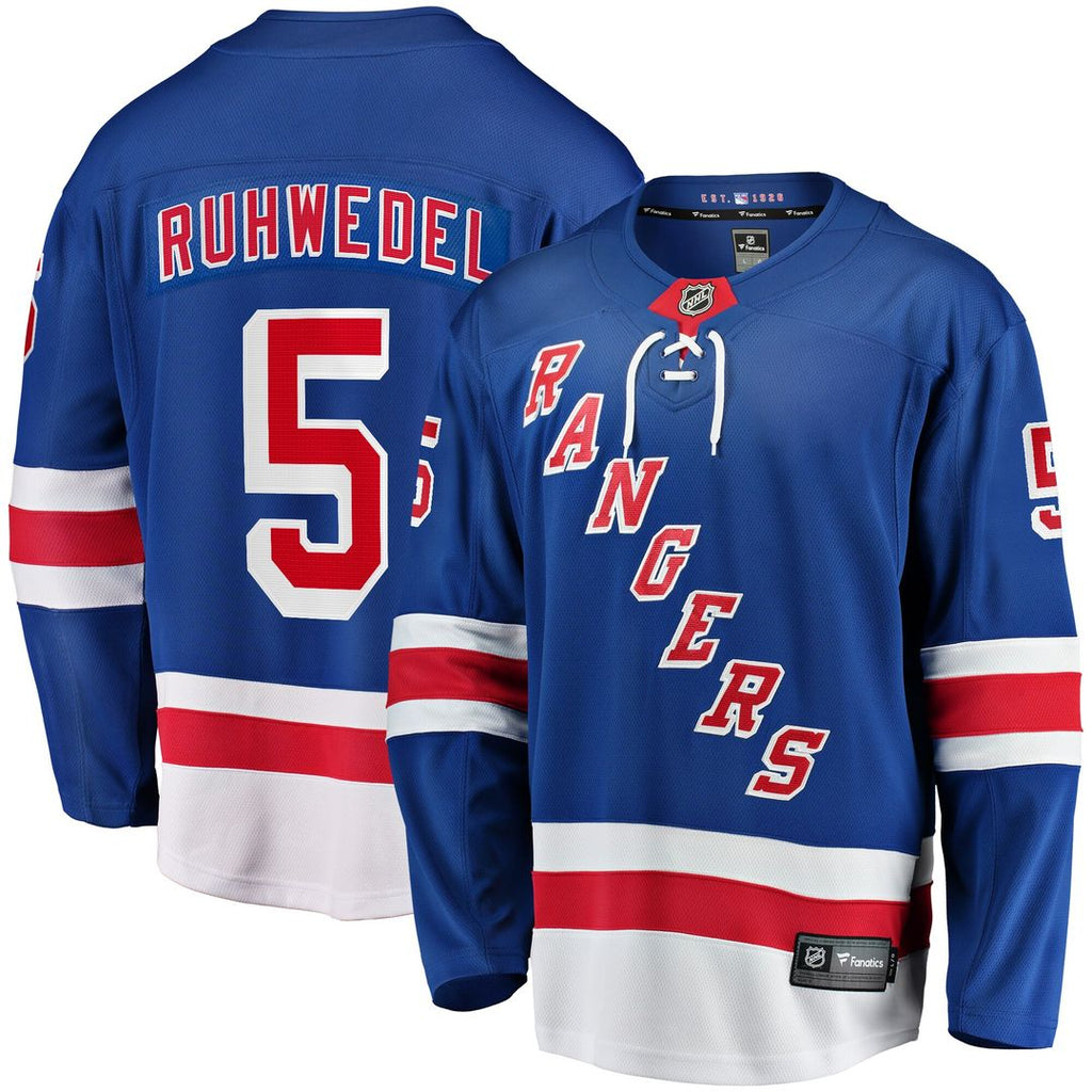Chad Ruhwedel New York Rangers Fanatics Home Premier Breakaway Player Jersey - Blue