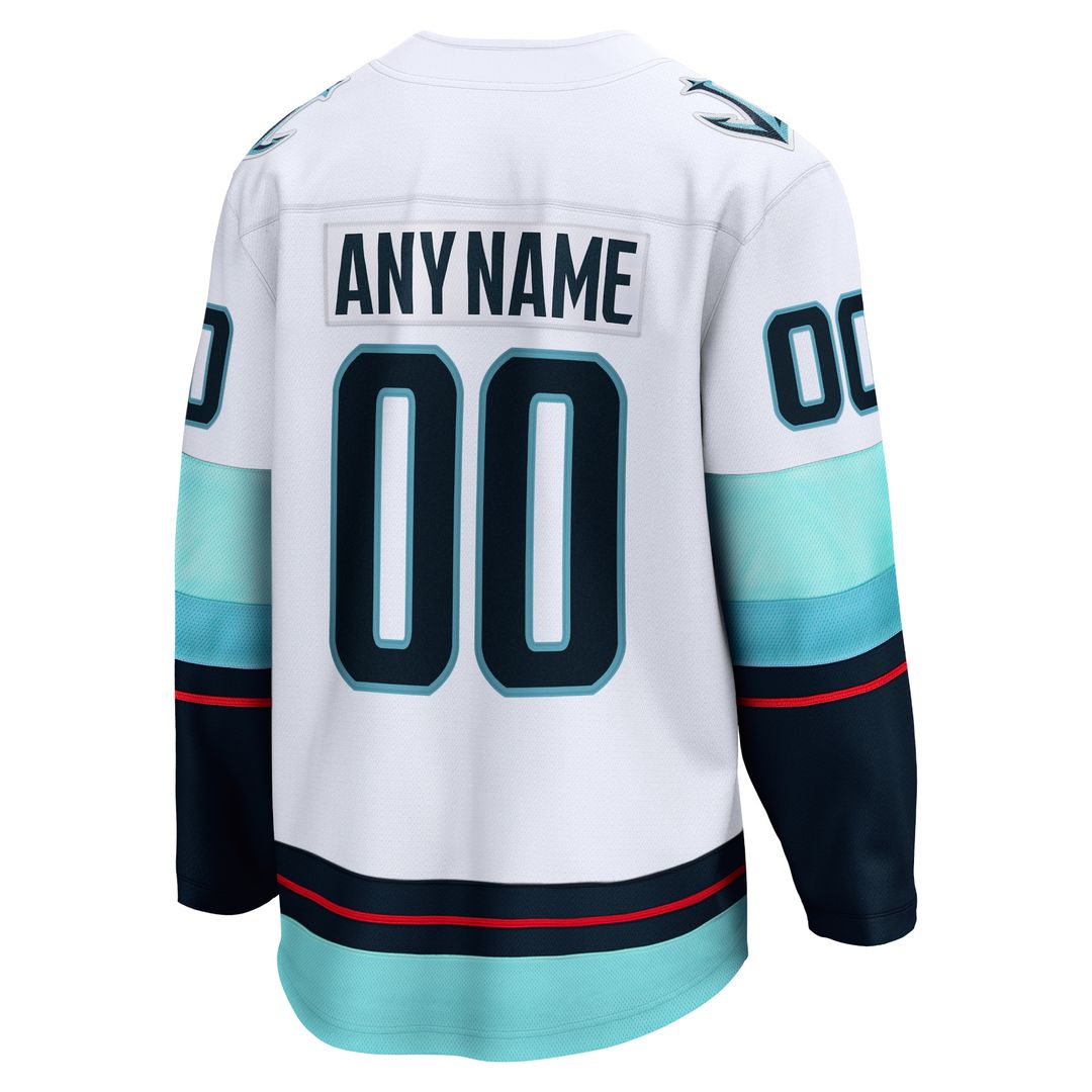 Seattle Kraken Fanatics Away Breakaway Custom Jersey - White