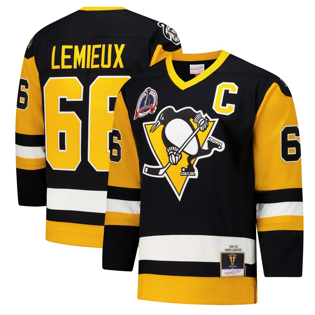 Mario Lemieux Pittsburgh Penguins 1984-85 Power Play Jersey - Gold