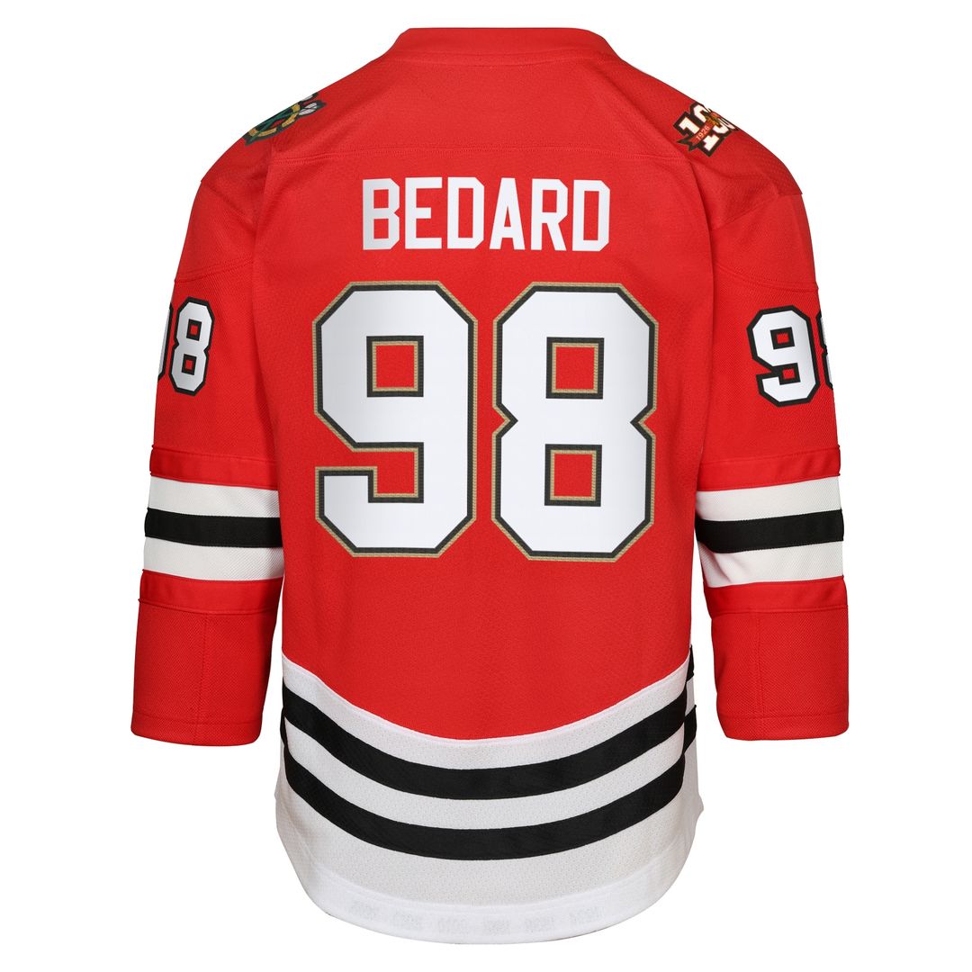 Connor Bedard Chicago Blackhawks Anniversary Centennial Replica Player Jersey Youth  Anniversary Centennial Replica Player Jersey - Red