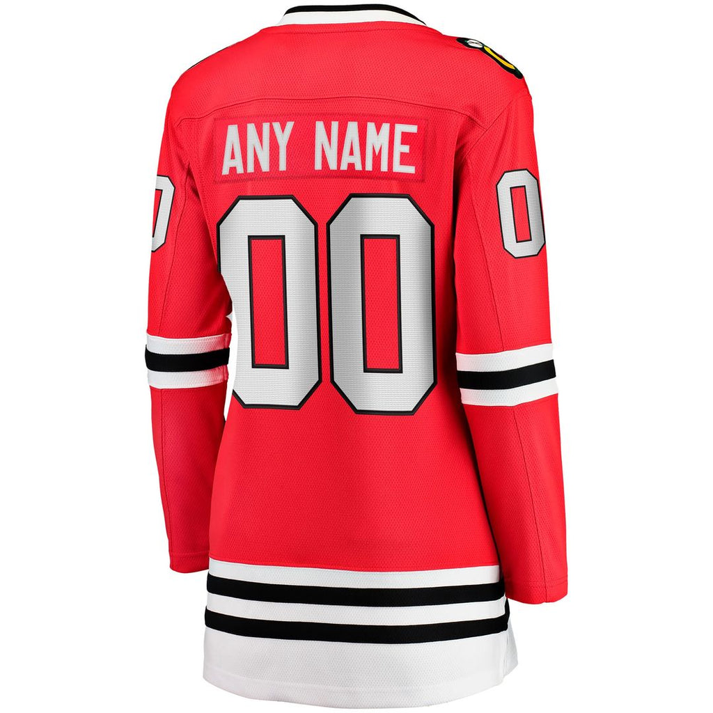Chicago Blackhawks Fanatics Women's Home Breakaway Custom Jersey - Red