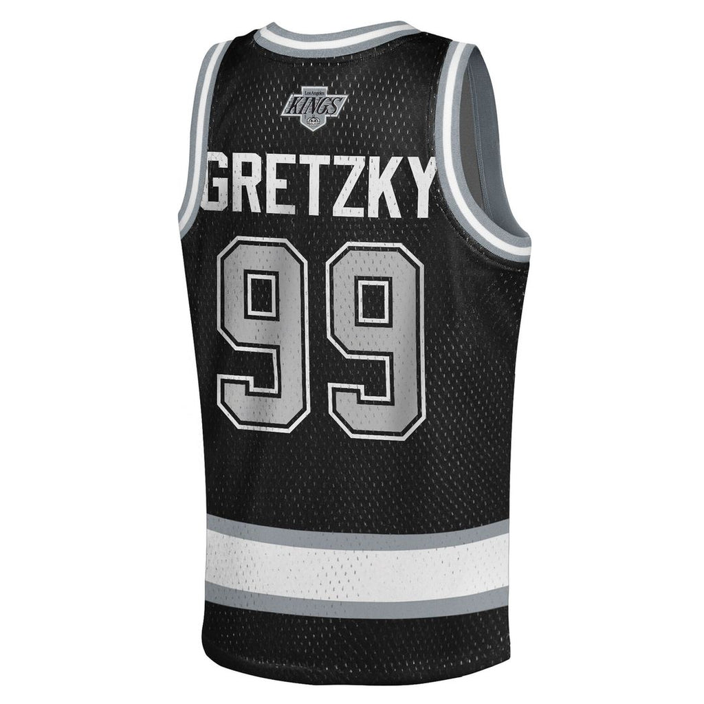 Wayne Gretzky Los Angeles Kings Mitchell & Ness Youth Maxxed Out Fashion Basketball Jersey - Black
