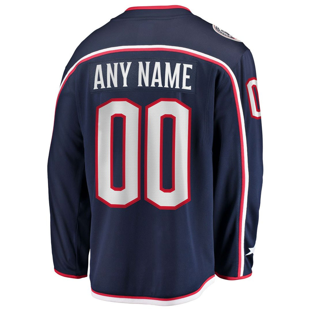 Columbus Blue Jackets Fanatics Home Breakaway Custom Jersey - Navy