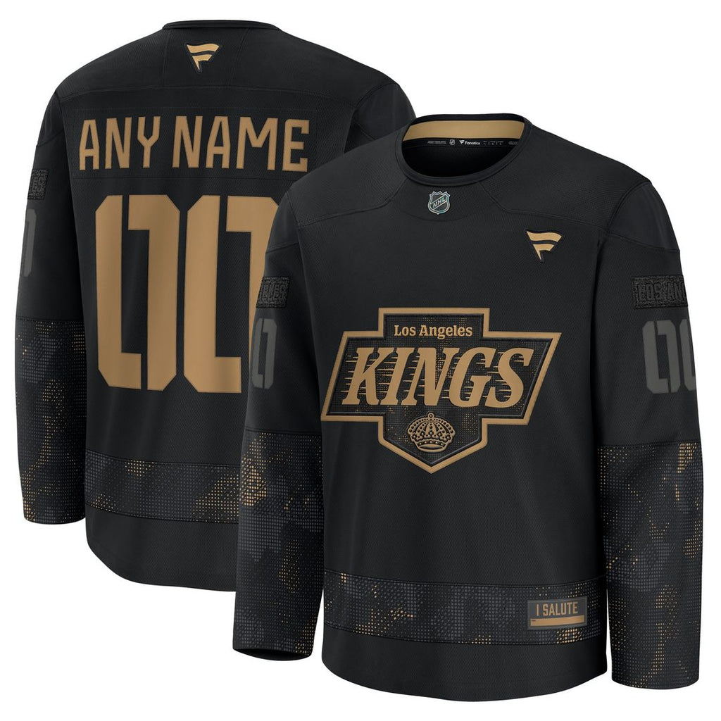 Los Angeles Kings Fanatics 2024 Military Appreciation Custom Practice Jersey - Black