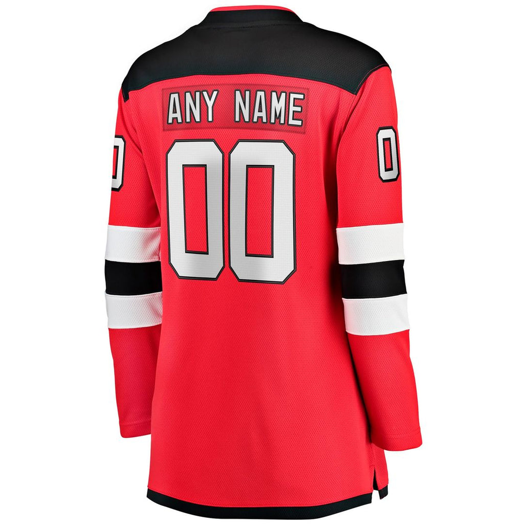 New Jersey Devils Fanatics Women's Home Breakaway Custom Jersey - Red