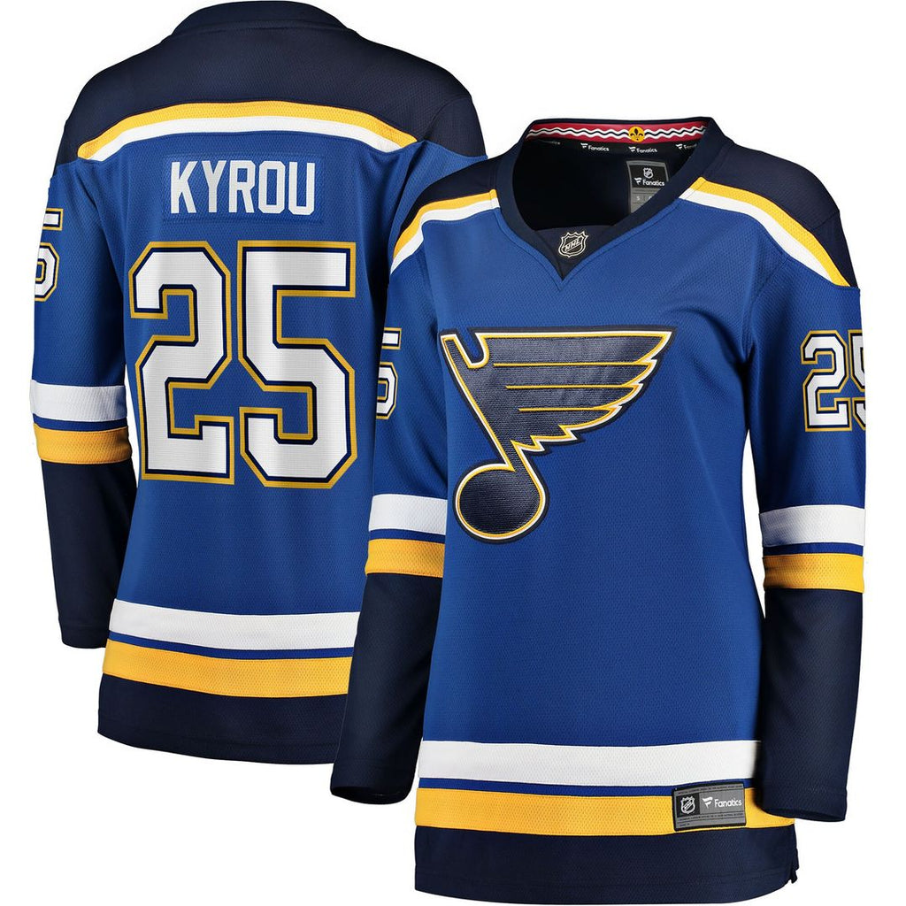 Jordan Kyrou St. Louis Blues Fanatics Women's Home Breakaway Player Jersey - Blue